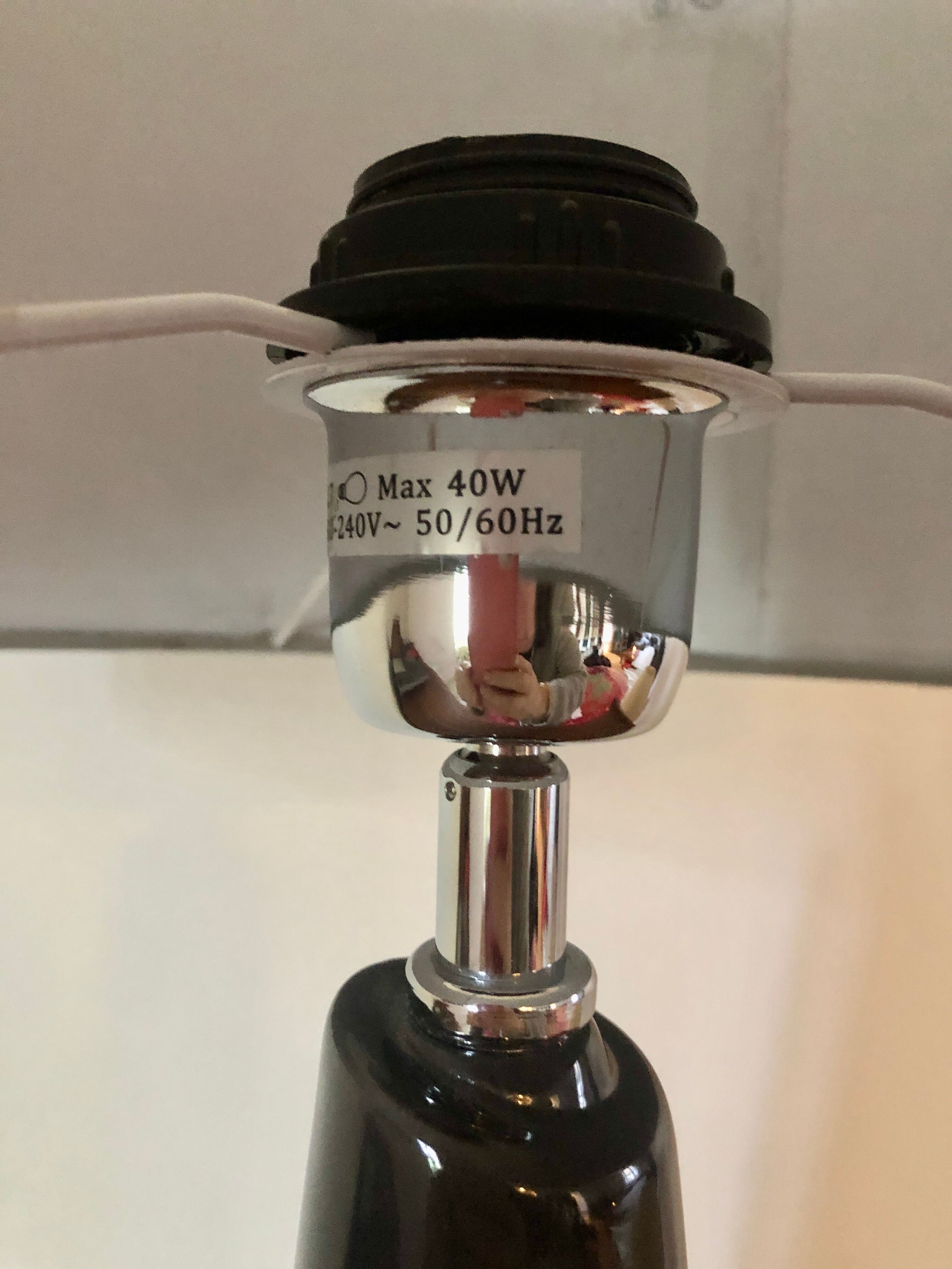 Lamp 1970 black glass and chromed metal