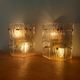 Pair of vintage frosted glass wall lamps, 1960s