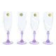 Lot de 4 flûtes Crystal d'Arques vintage en verre alexandrite