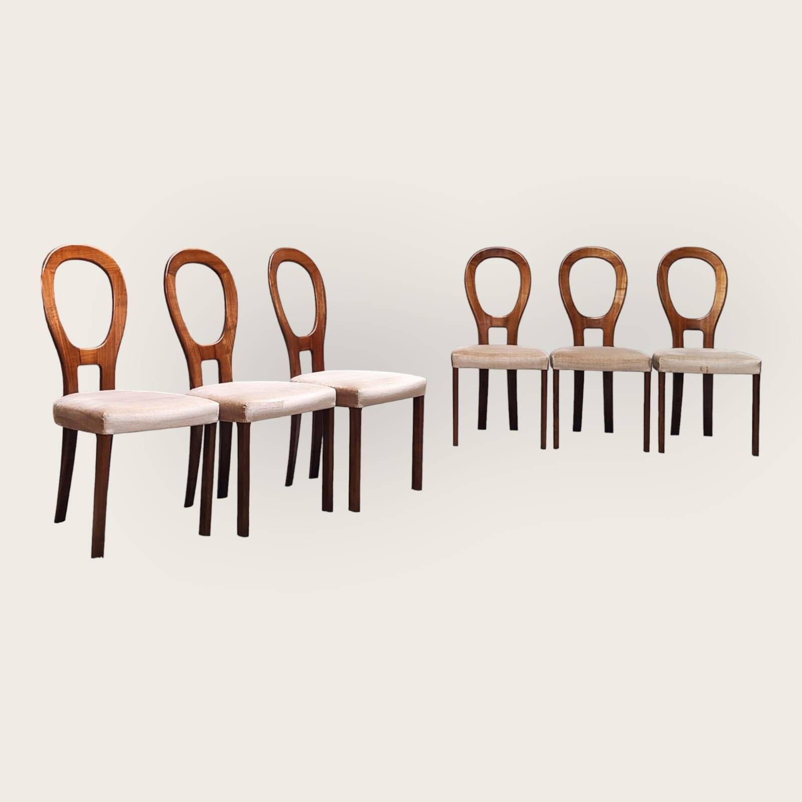 Zes Mid Century eettafel stoelen