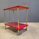 Rare Italian lacquered goatskin / parchment serving bar cart by Aldo T