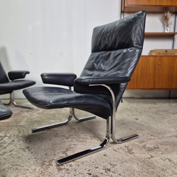 Fixez le prix ! Fauteuils lounge De Sede DS-2030 2x + ottoman, vintage.