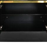 Bar in black lacquer and gilded brass by Jean-Claude Mahey for Maison Romeo.