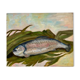 Oil on canvas trout
