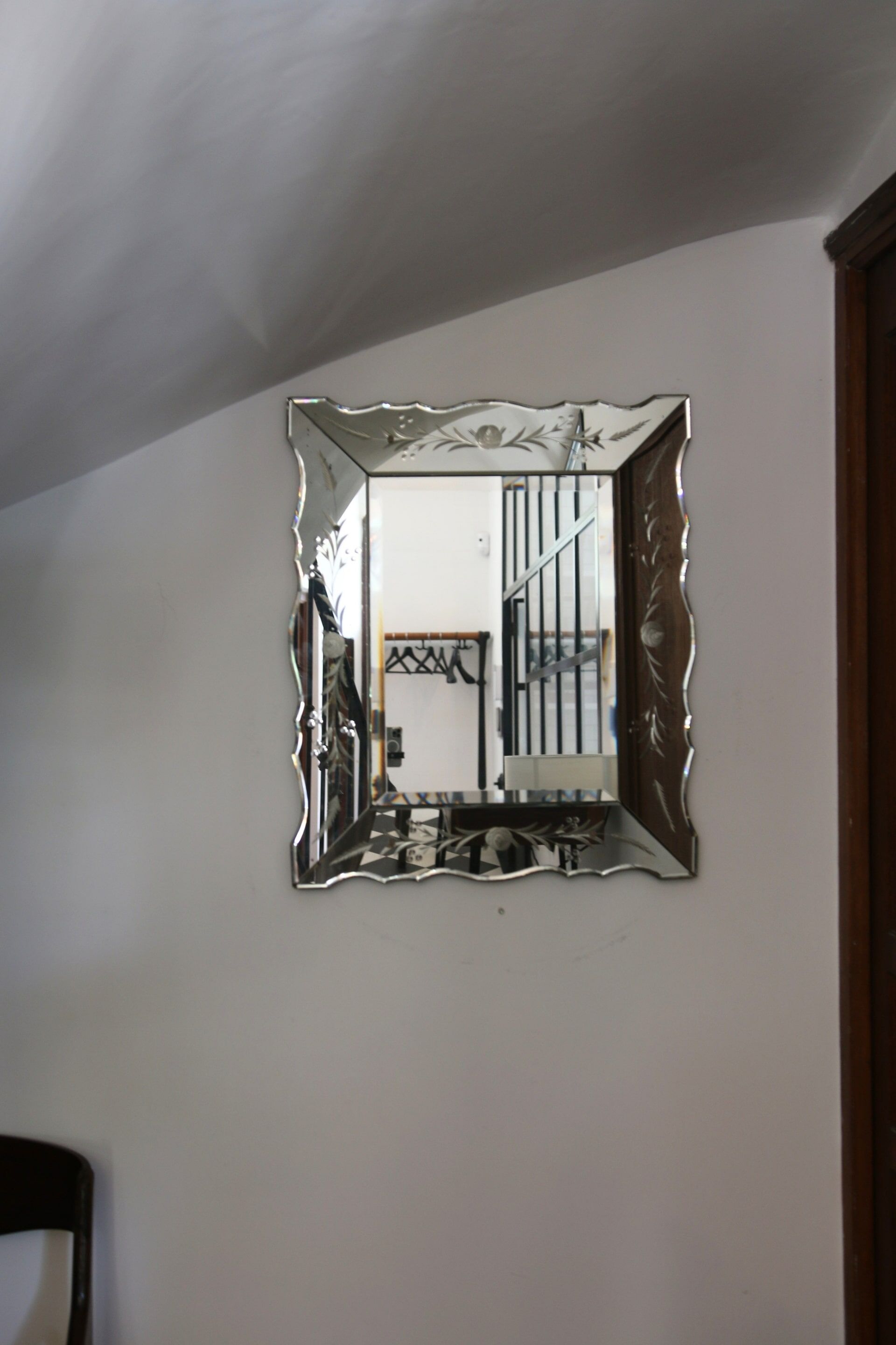 Bevelled Venetian mirror from the 1950s.