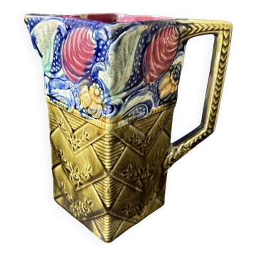 Pichet ancien en barbotine Onnaing « Céleste » n° 863