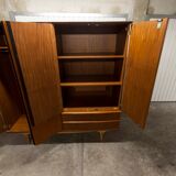 Scandinavian teak cabinet 1960 with mounting plan