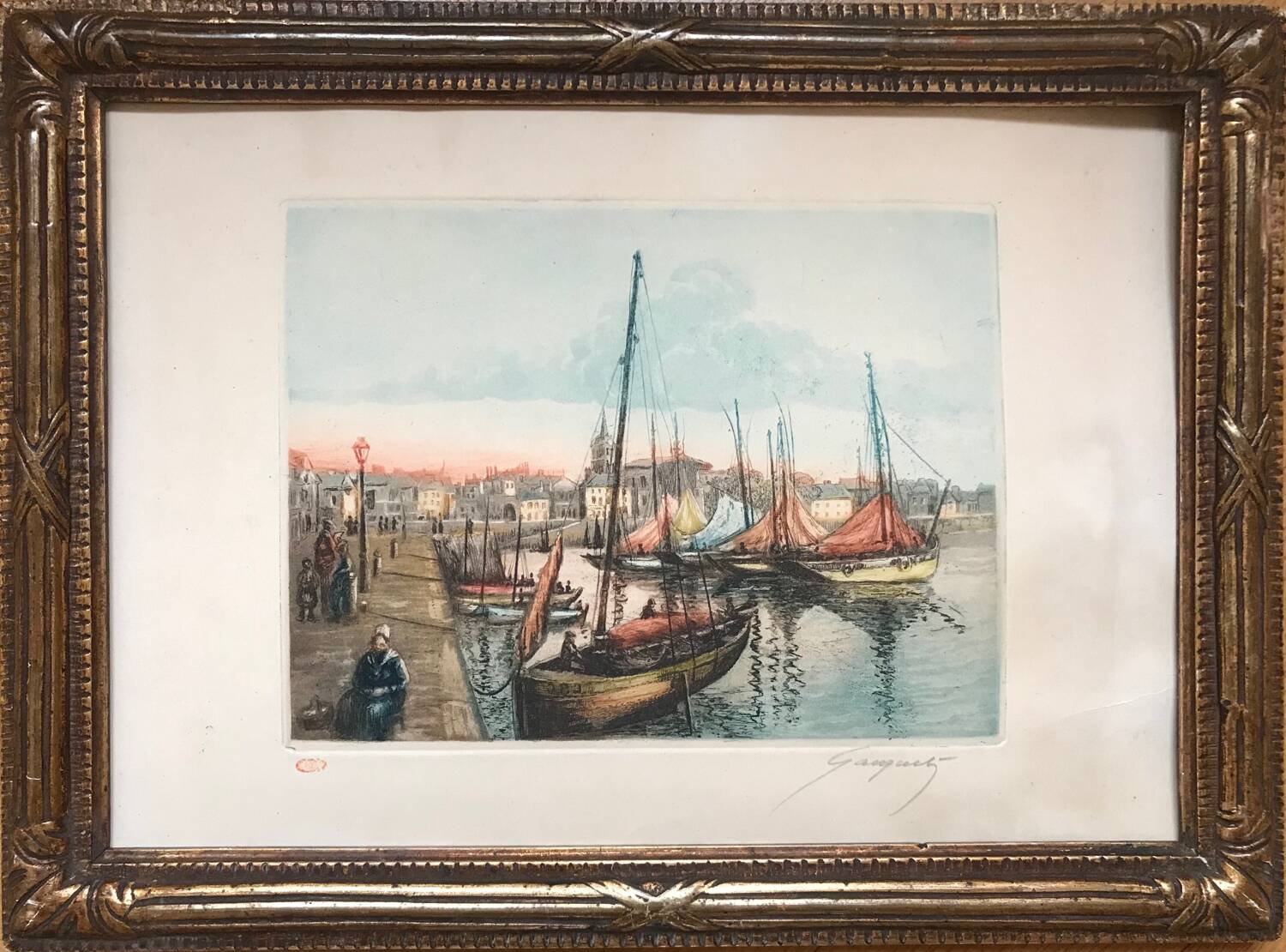 Eugène GAUGUET, 1872-1943.Les Sables d’Ollone.Eau-forte aquatinte