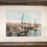 Eugène GAUGUET, 1872-1943.Les Sables d’Ollone.Eau-forte aquatinte