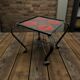 Side table/plant table/vintage tiled table in cast iron