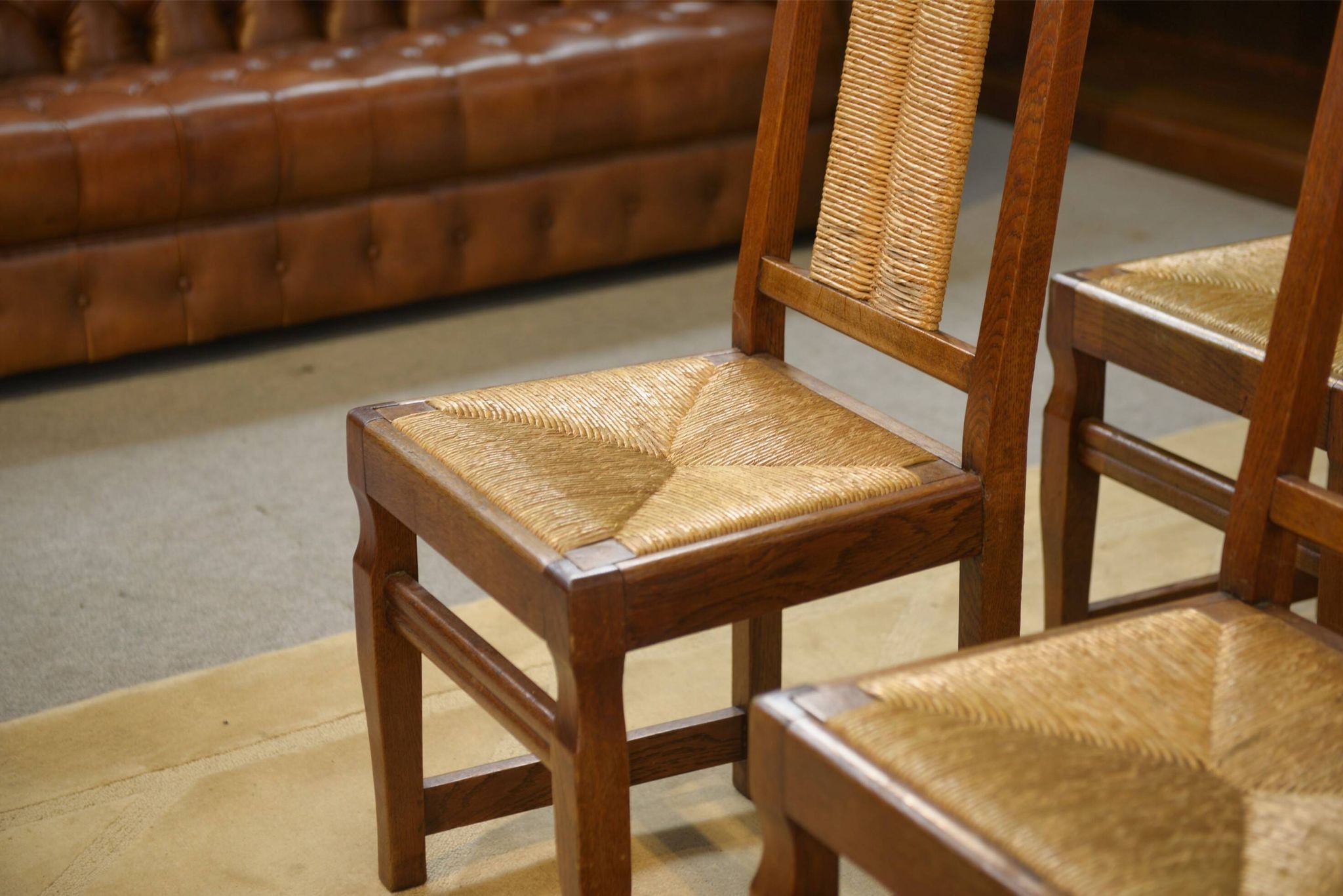 Set of 6 brutalist chairs from the 1950s.