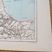 Northern Italy, historical map, 1887.