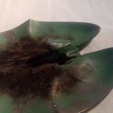 Superb old art deco ashtray signed max le verrier frog and water lily decor