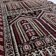 Tapis de prière vintage afghan Baluch fait main en laine – 95 x 142 cm