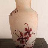 François Théodore Legras ovoid vase with flower decoration Rubis Art Nouveau