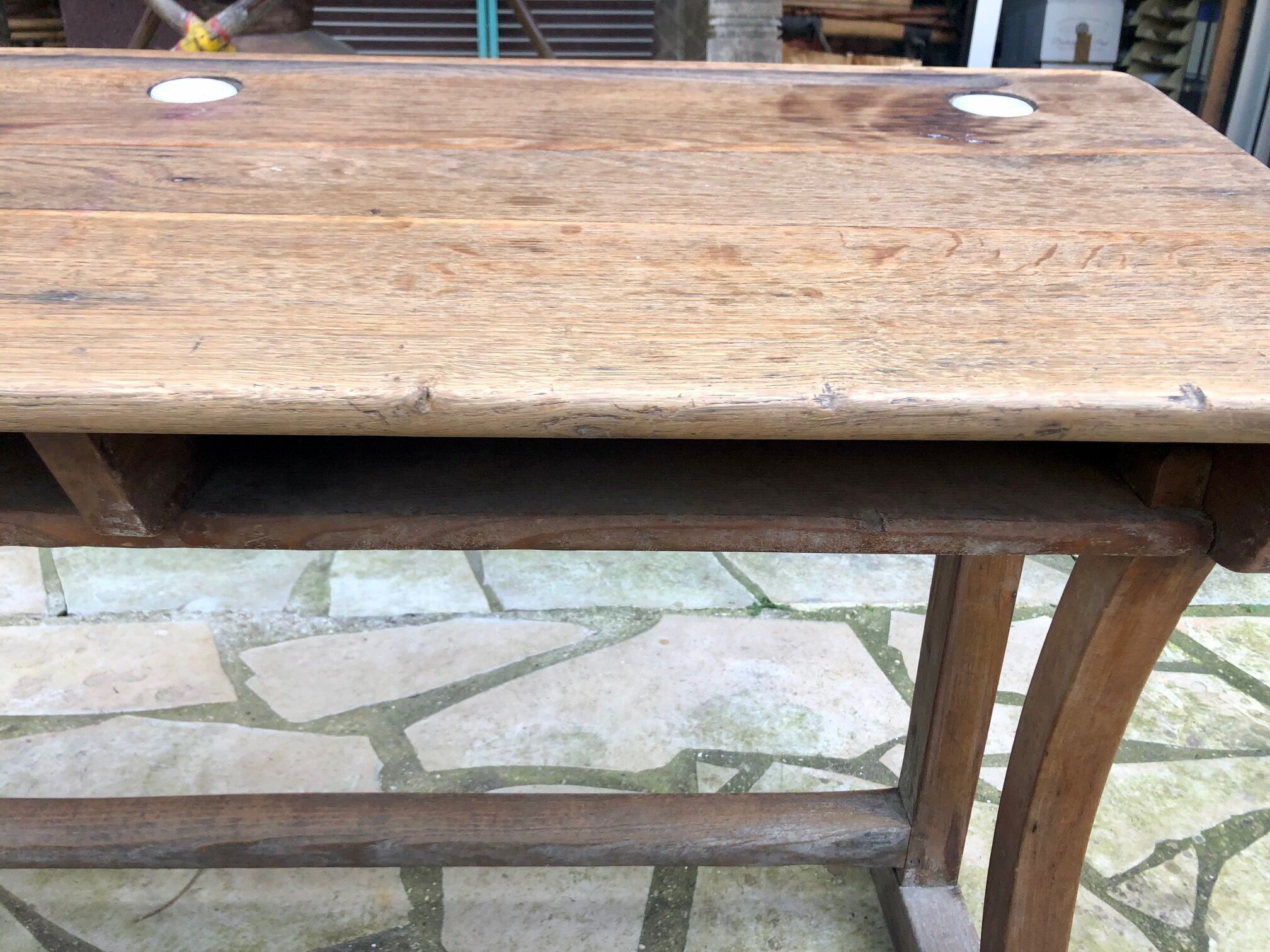 Vintage wooden school desk for children