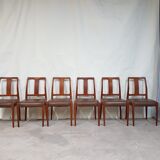 Ensemble de 6 chaises à manger danoise vintage