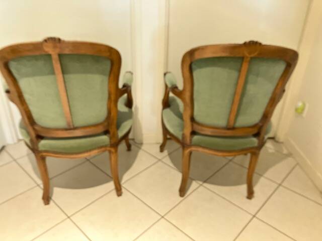 Pair of louis xv convertible armchairs