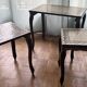 Ensemble de 3 tables gigognes en bois et nacre, style damascène
