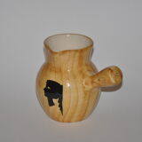 Ceramic pourer Vallauris wood decoration
