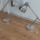 Pair of chrome lamps