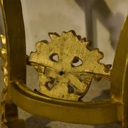 Golden wood and marble console, 19th century.