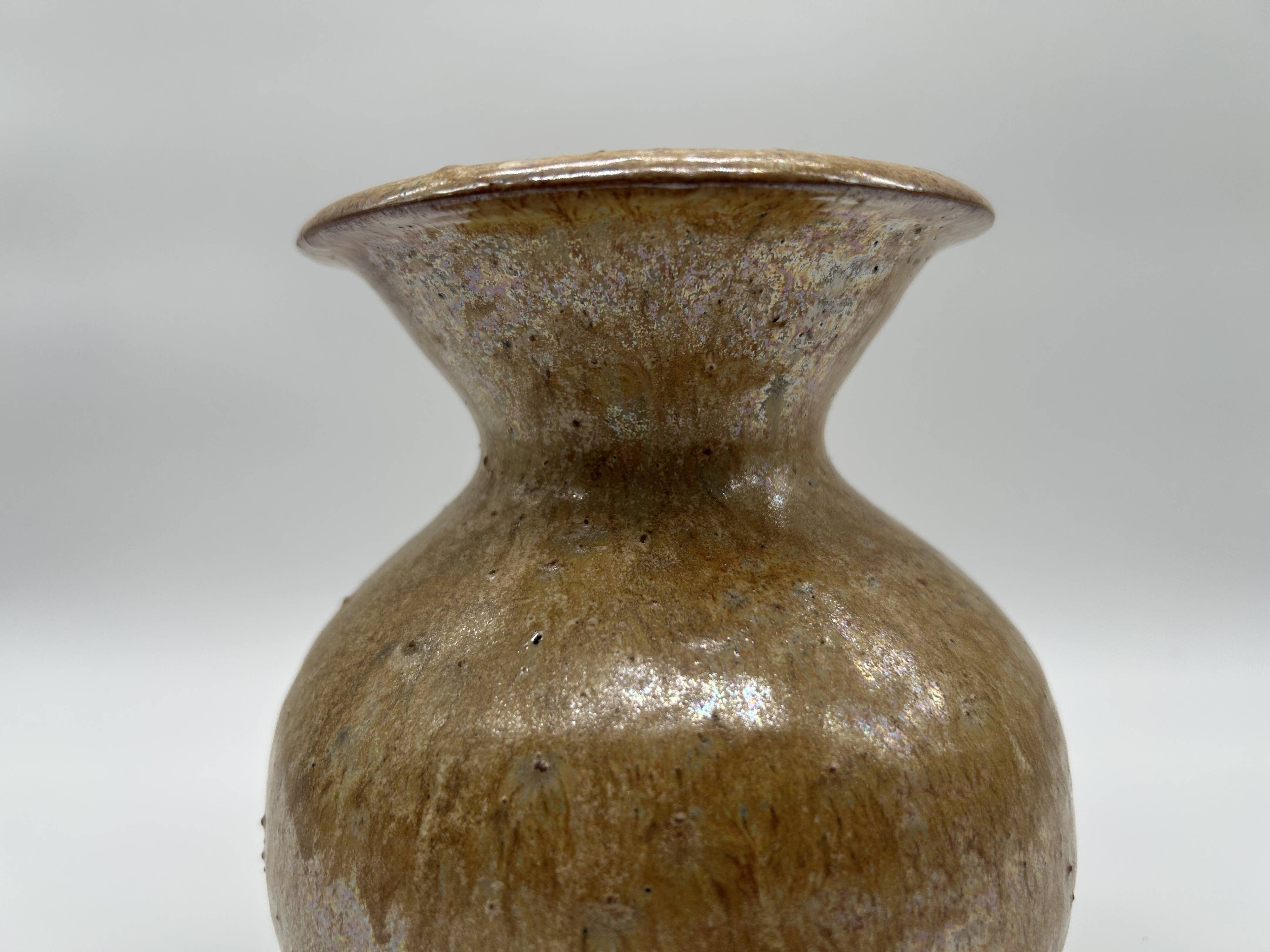 Art deco vase in stoneware signed by oscar demoulin