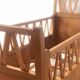 Vintage solid beech baby bed