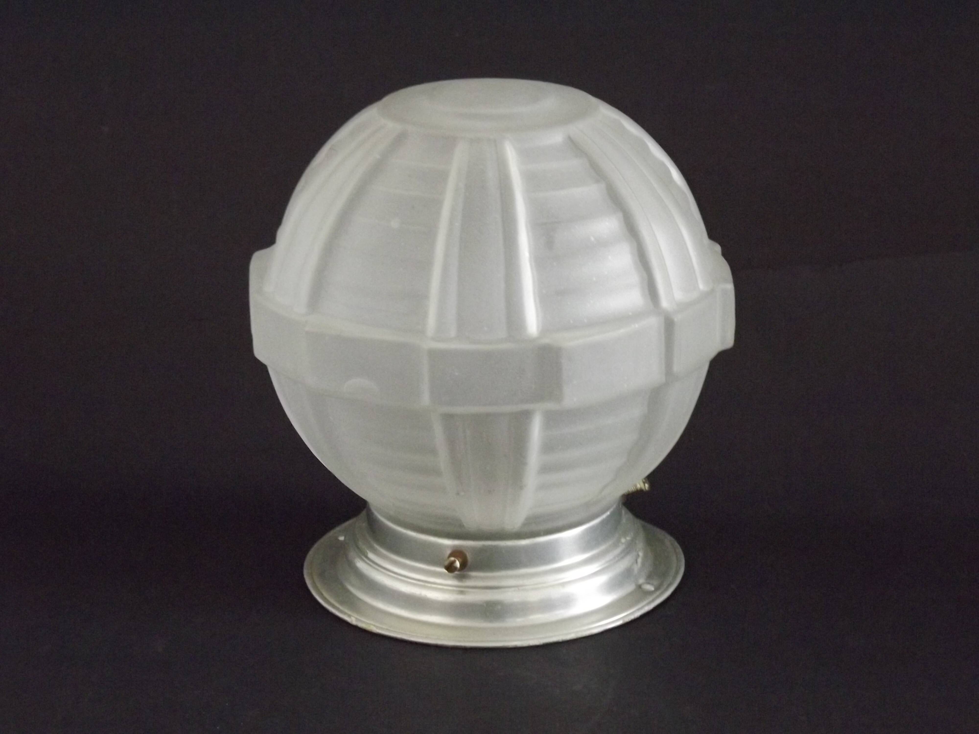 Art Deco ceiling light in glass and metal