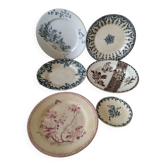 6 antique ironstone plates – Mix & Match