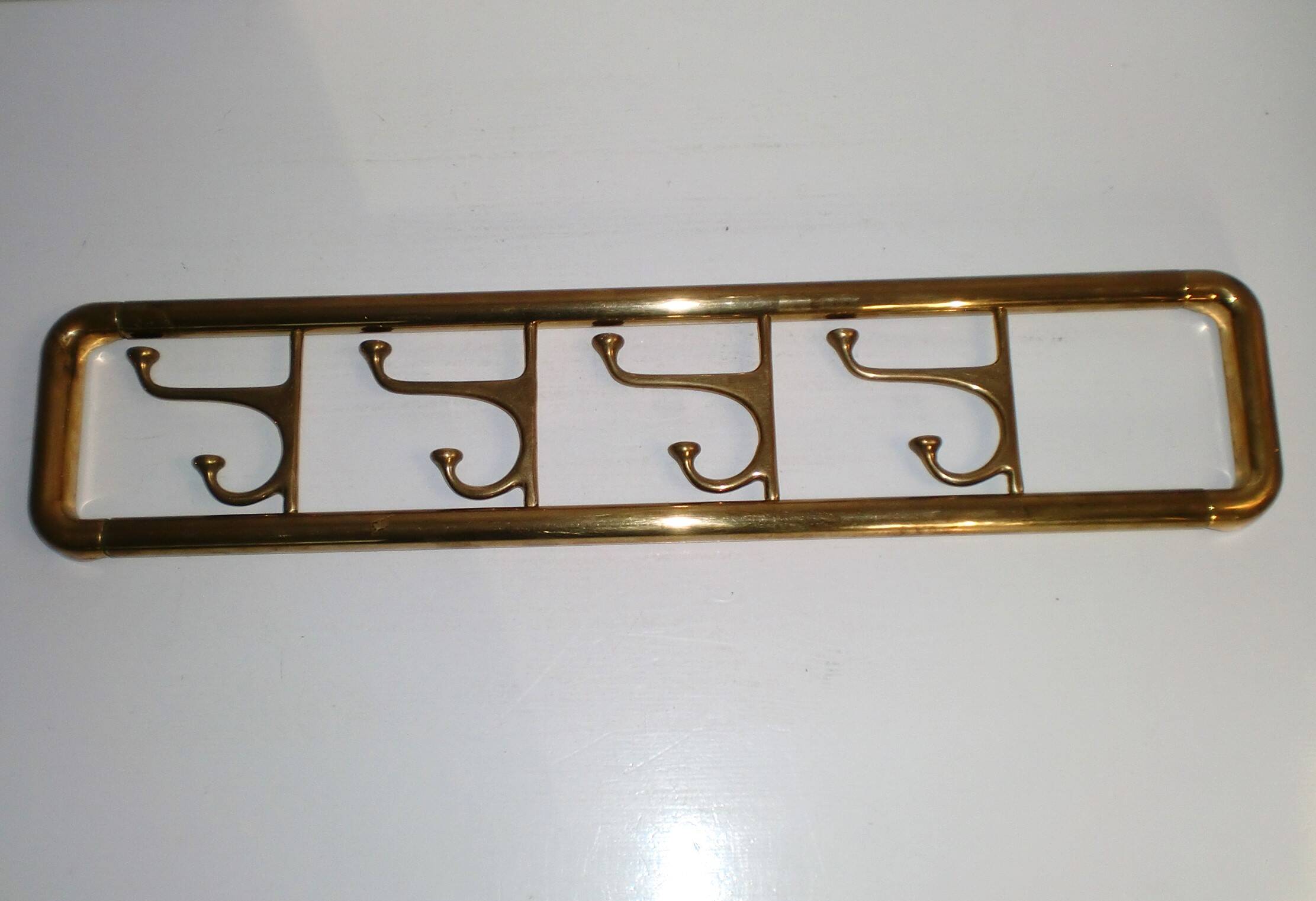 Porte-manteau Art déco en laiton, années 1950, Vintage, Mid-Century, Autriche
