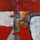 Abstract Painting by J.M. Bouckaert, Belgium ca. 2000