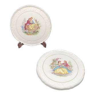 Duo de petites assiettes à desserts ou décoratives Ceranord St Amand Watteau - MLRDP3