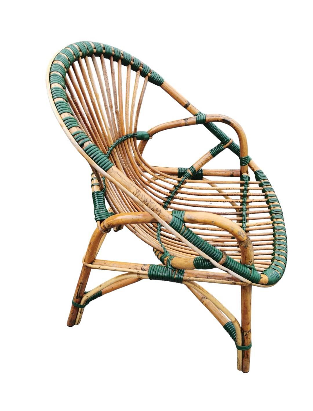 Pair of rattan basket armchairs