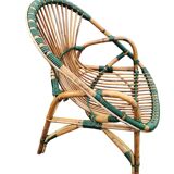 Pair of rattan basket armchairs