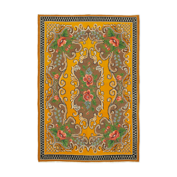 Handwoven Vintage Flatweave Yellow Kilim 185 cm x 270 cm - 23396
