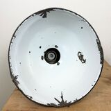 Set of 4 Industrial Bauhaus Black Enamel Pendant Lamps, 1960s