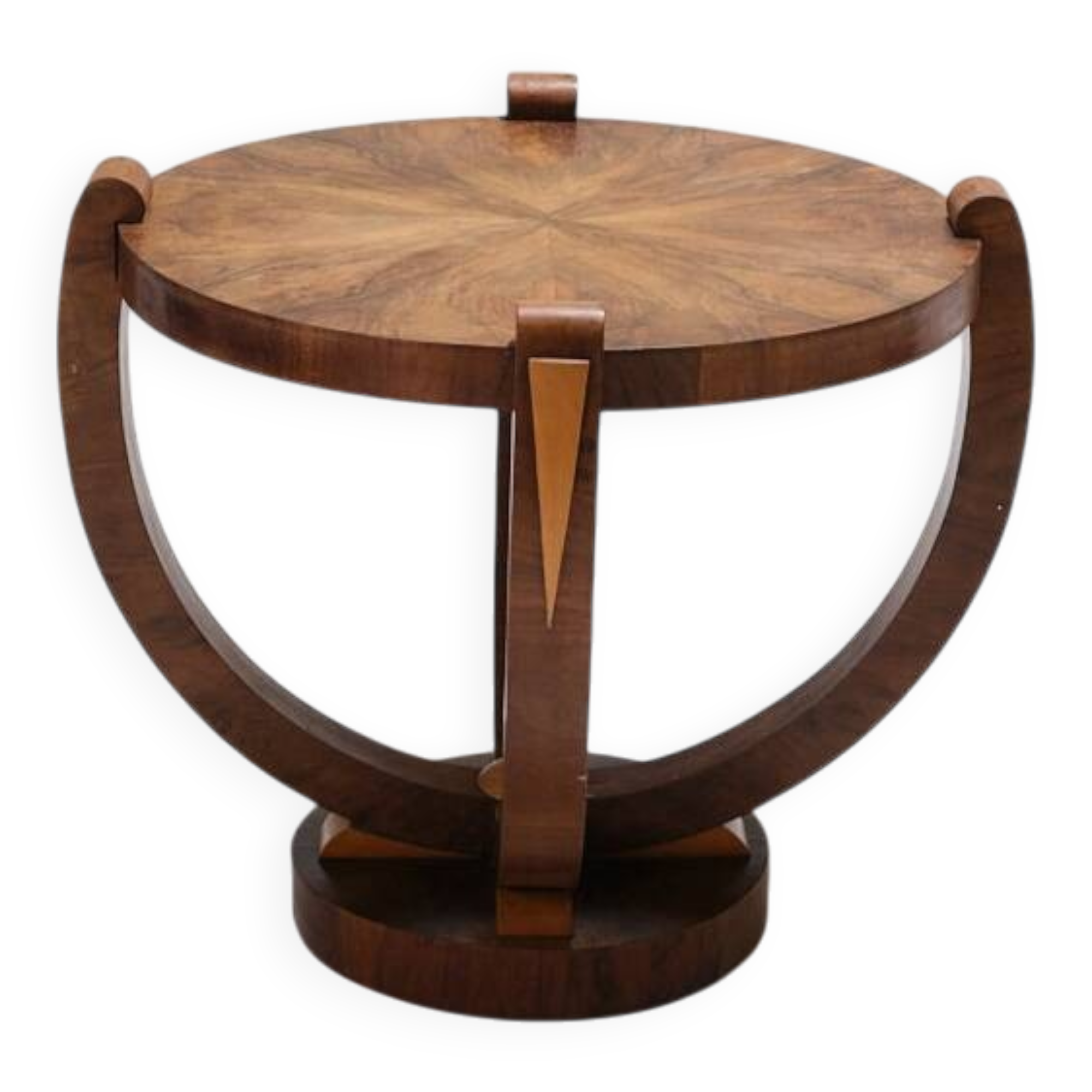 Wooden pedestal table, art deco, 1930s