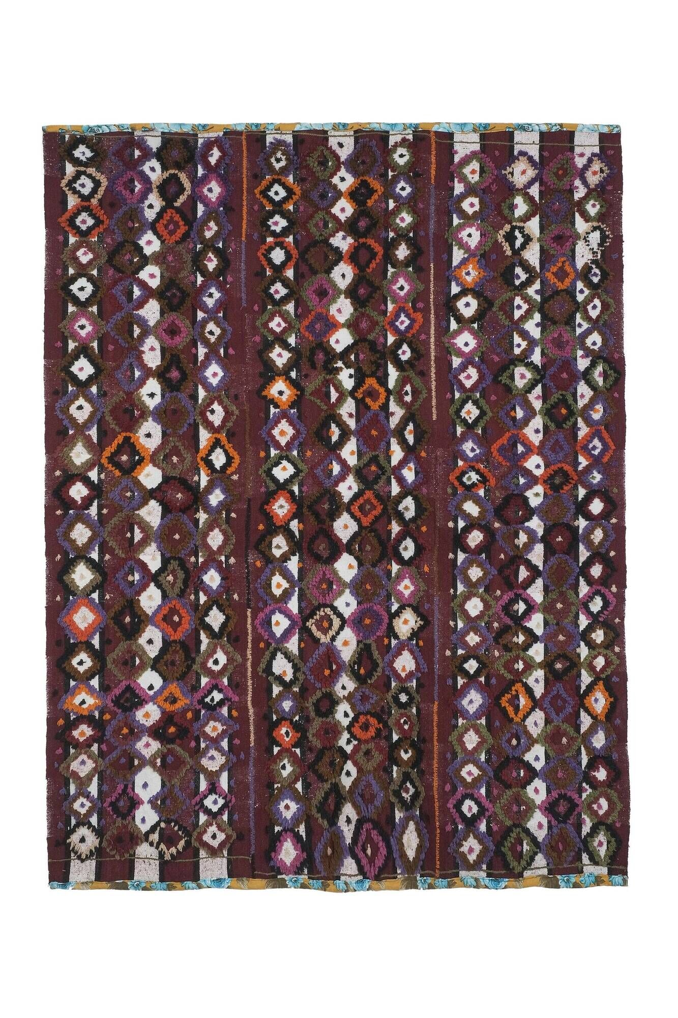 Vintage Turkish kilim, handwoven, 167x215 cm.