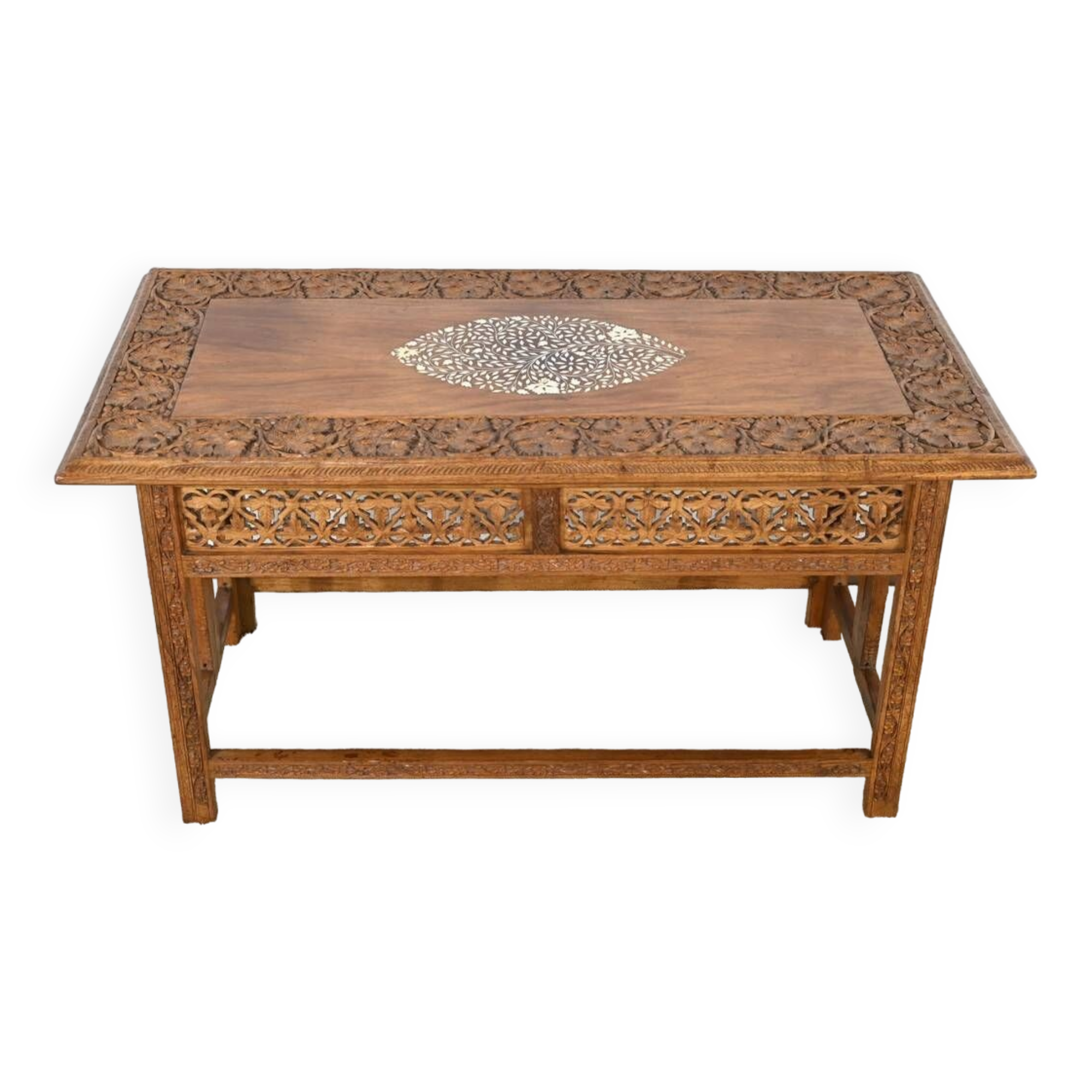 Table Orientale Pliante en Bois Exotique – Début XXe