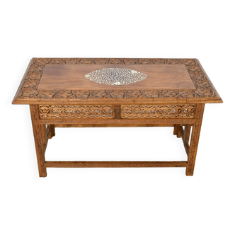 Table Orientale Pliante en Bois Exotique – Début XXe