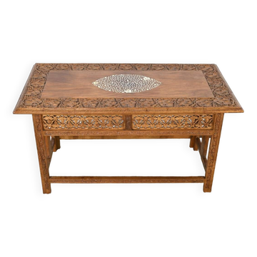 Table Orientale Pliante en Bois Exotique – Début XXe