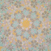 Round tablecloth and 6 napkins with vintage flower patterns