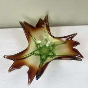 Sculptural blown glass bowl, mid-century.
