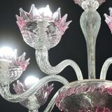 Wonderful Vintage Pink Venetian Chandelier Murano Glass 7 arms