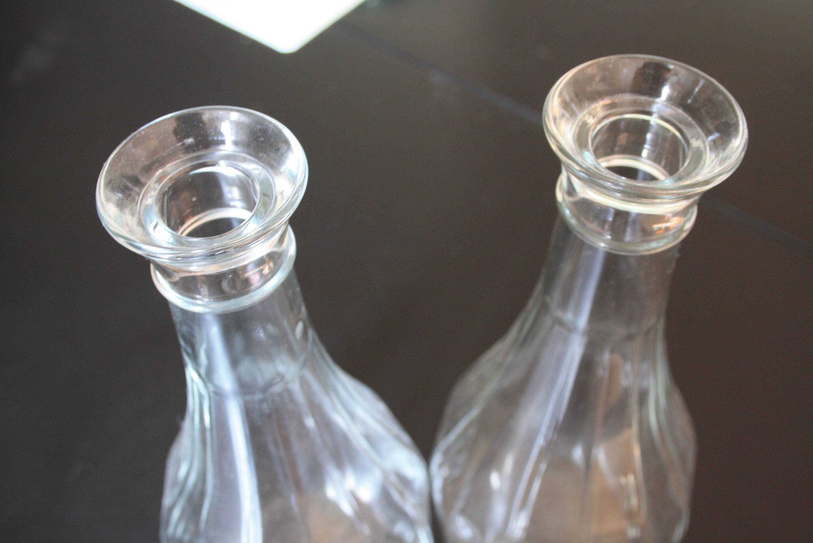 2 carafes en verre Fidenza