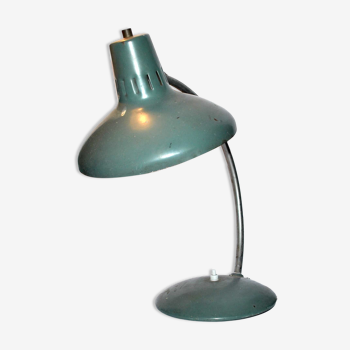 Lampe de bureau luminorex en métal émaillé vert - lampe atelier style industriel