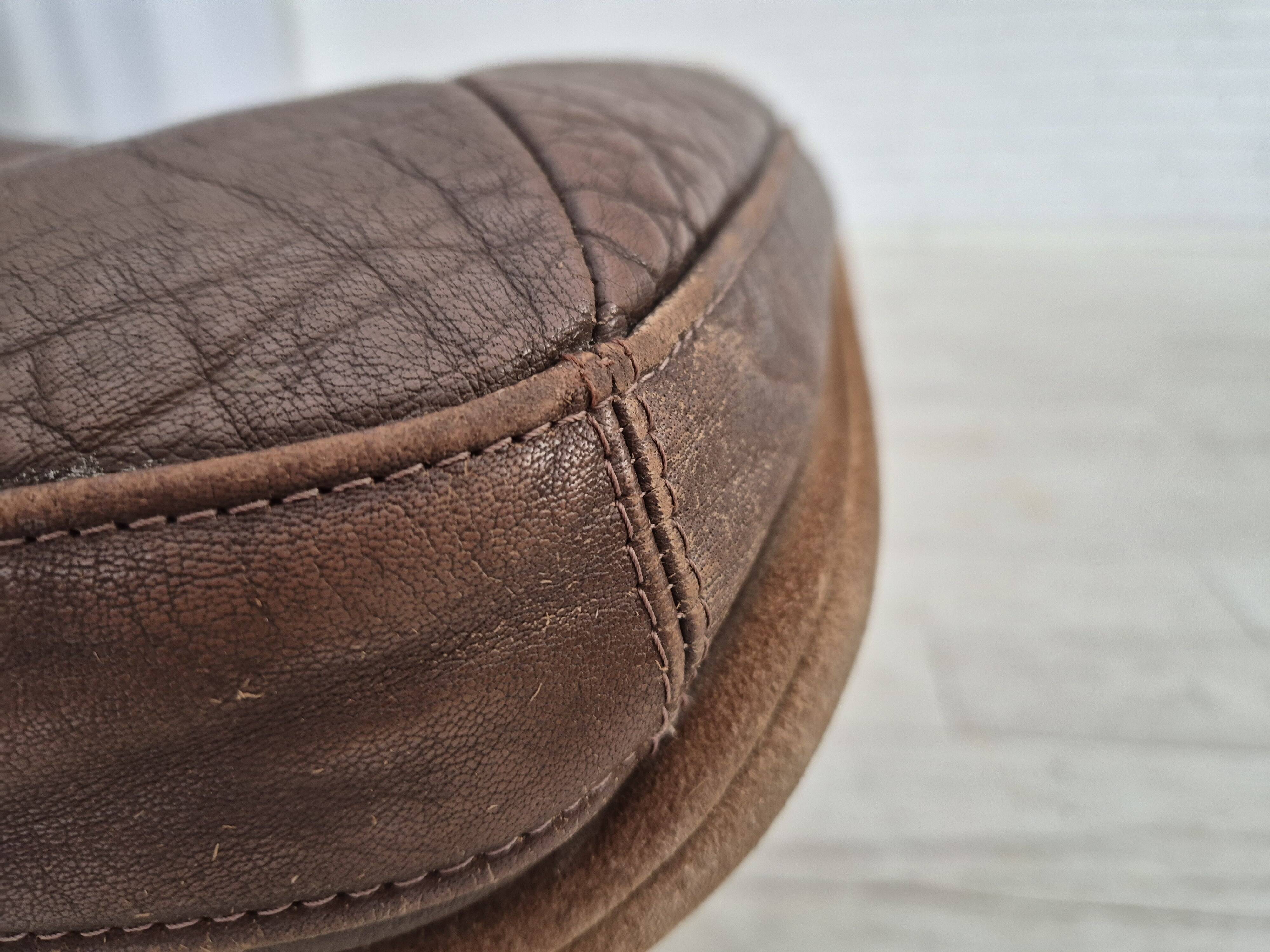 1970s, Danish design by Madsen & Schubell, adjustable footstool, original condition.