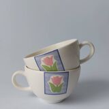 2 vintage tulip cups