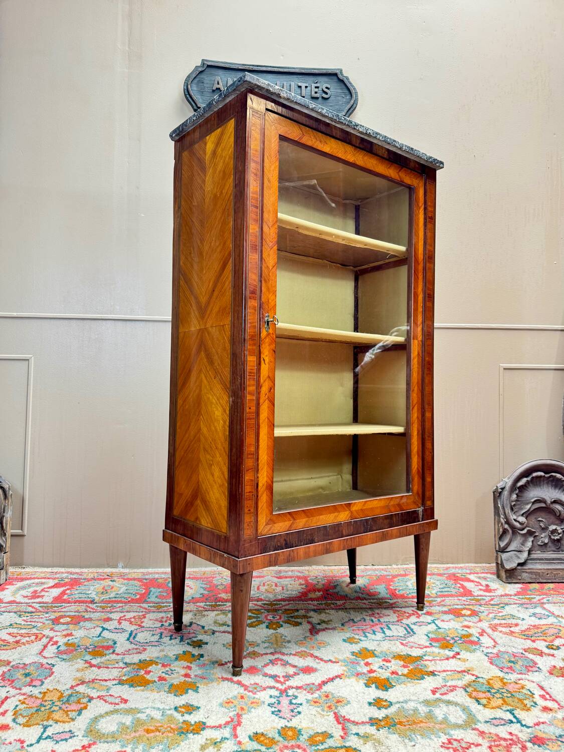 Louis XVI Marquetry Display Cabinet, 18th Century